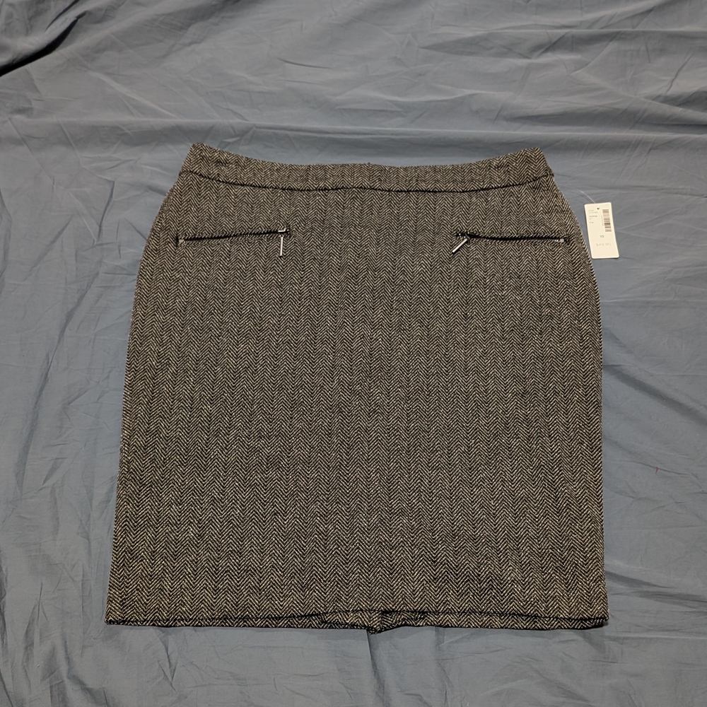 Reitmans Charcoal Herringbone Pencil Skirt